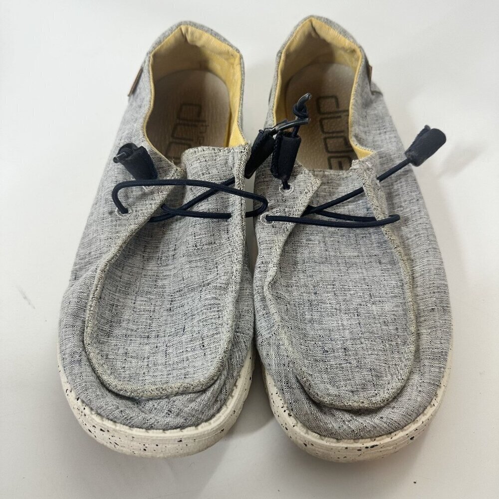 * Hey Dude Wendy Chambray White Knit Casual Shoes US 8 EU 39 Womens Lightweight
